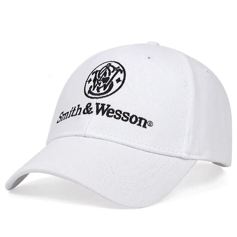 SMITH AND WESSON STYLE WHITE HAT.