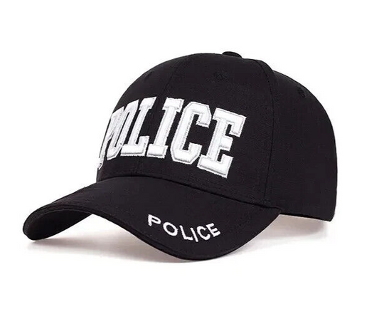 Police Black Adjustable Baseball Cap.