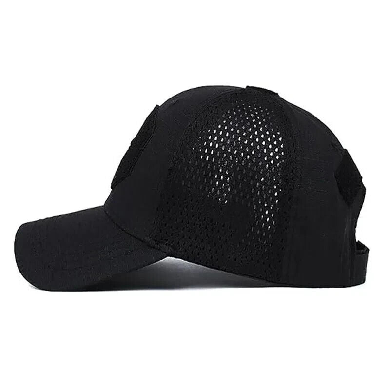 BLACK PUNISHER VENTED OPERATORS HAT.