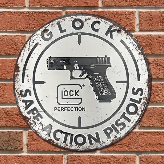 GLOCK SAFE ACTION PISTOLS TIN METAL SIGN.