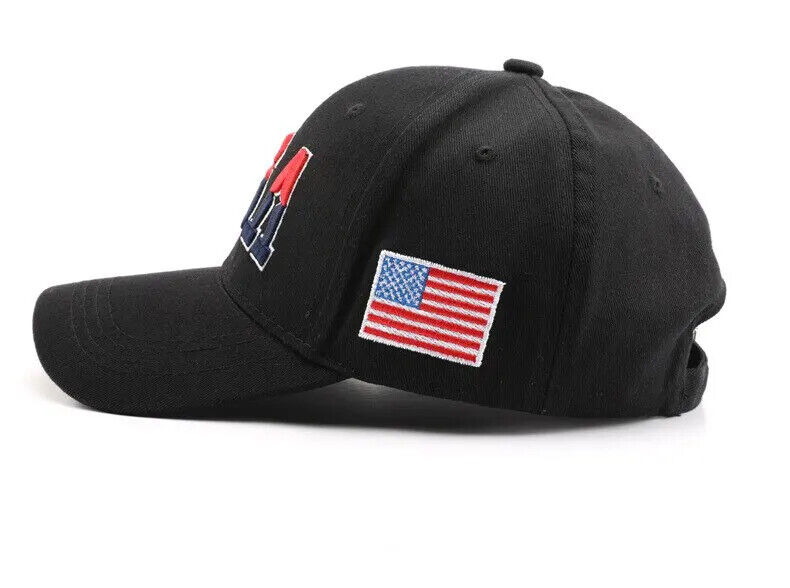 PATRIOTIC USA EMBROIDERED FLAG HAT. 3 COLORS TO CHOOSE.