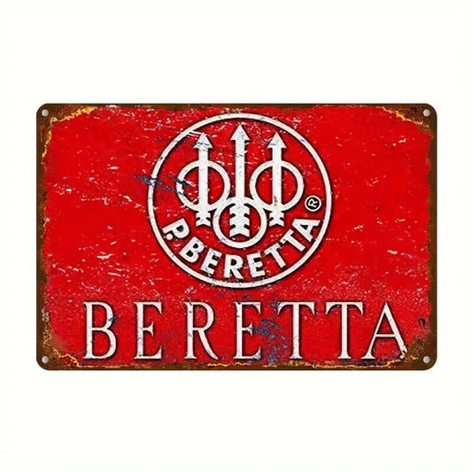BERETTA FIREARMS METAL TIN SIGN.