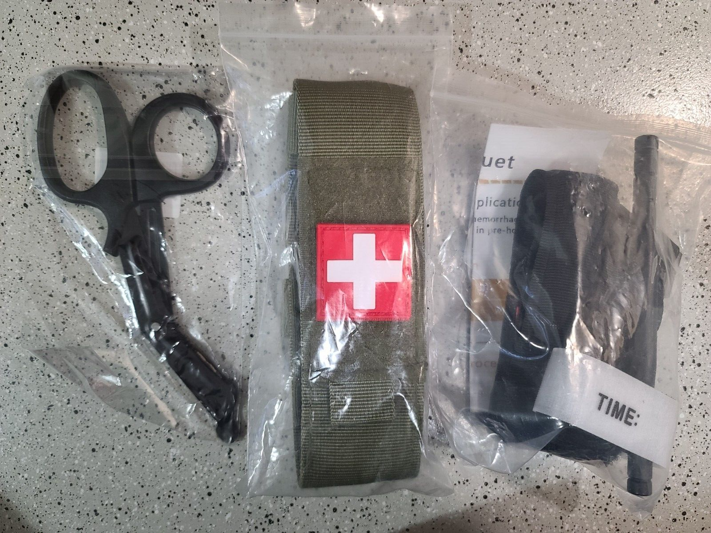 OD Green Tourniquet Pouch, With Trauma Shears and Rapid One Handed Tourniquet.