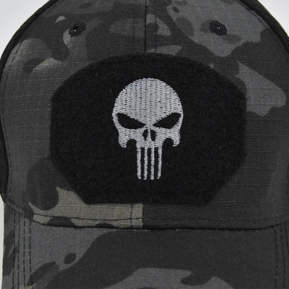 CHAPEAU TACTIQUE D'OPÉRATEURS CAMO PUNISHER NOIR.