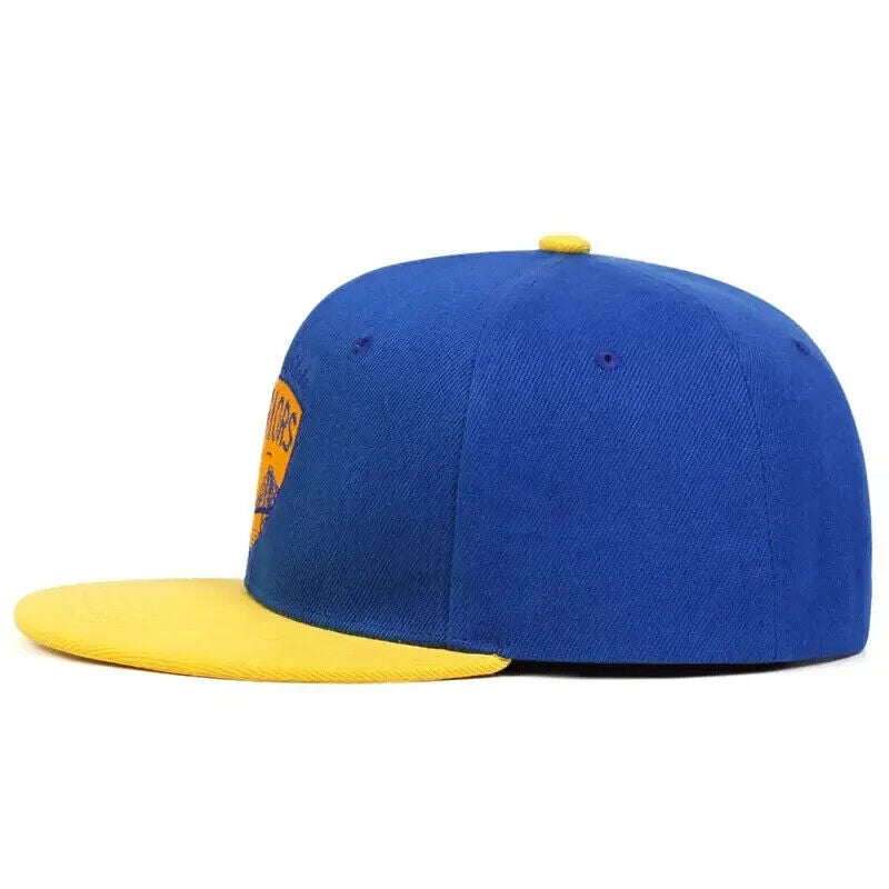 Golden State Warriors Royal BLUE and Yellow Bill Snapback Cap.