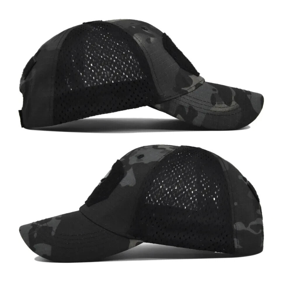 CHAPEAU TACTIQUE D'OPÉRATEURS CAMO PUNISHER NOIR.