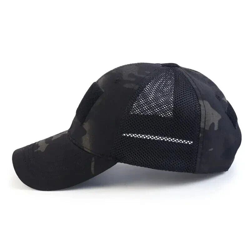 Vented Operator / Contractor Military Hat. Side Mesh Ventilation.