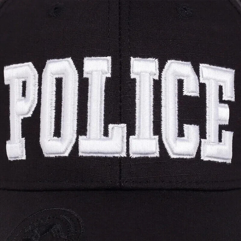 Casquette de baseball réglable noire Police.