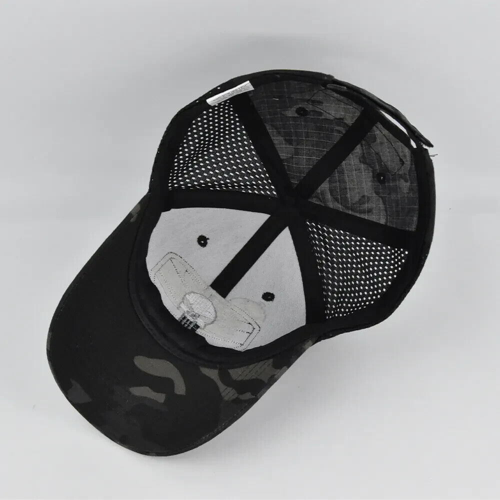 CHAPEAU TACTIQUE D'OPÉRATEURS CAMO PUNISHER NOIR.