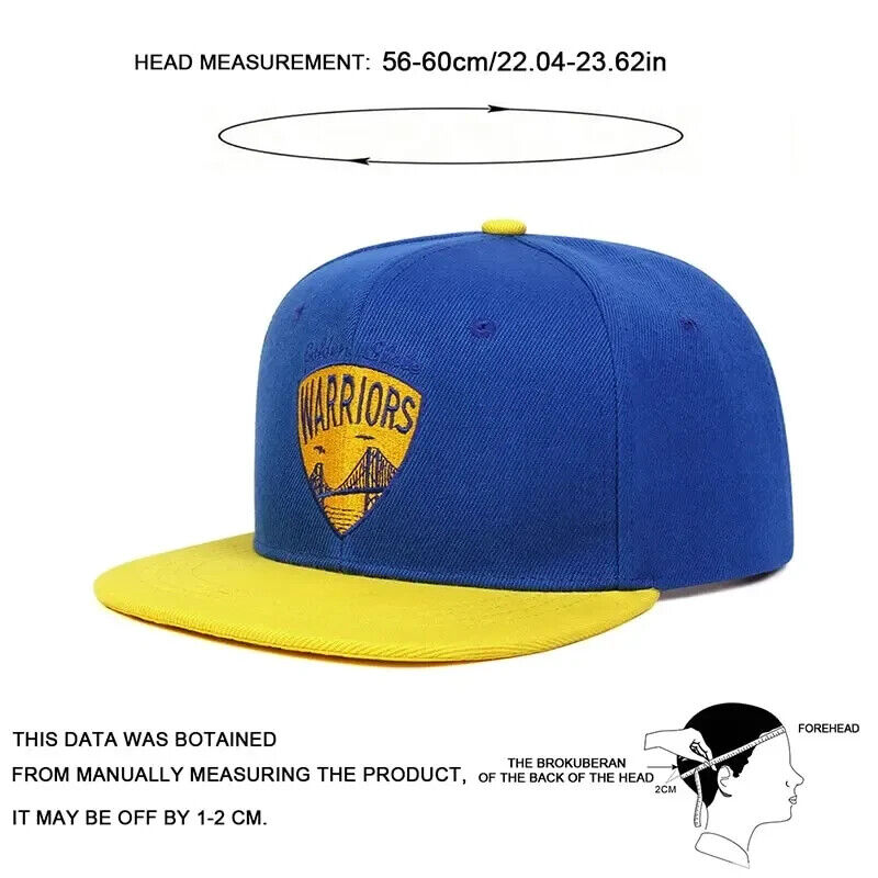 Golden State Warriors Royal BLUE and Yellow Bill Snapback Cap.