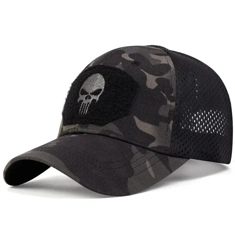 CHAPEAU TACTIQUE D'OPÉRATEURS CAMO PUNISHER NOIR.