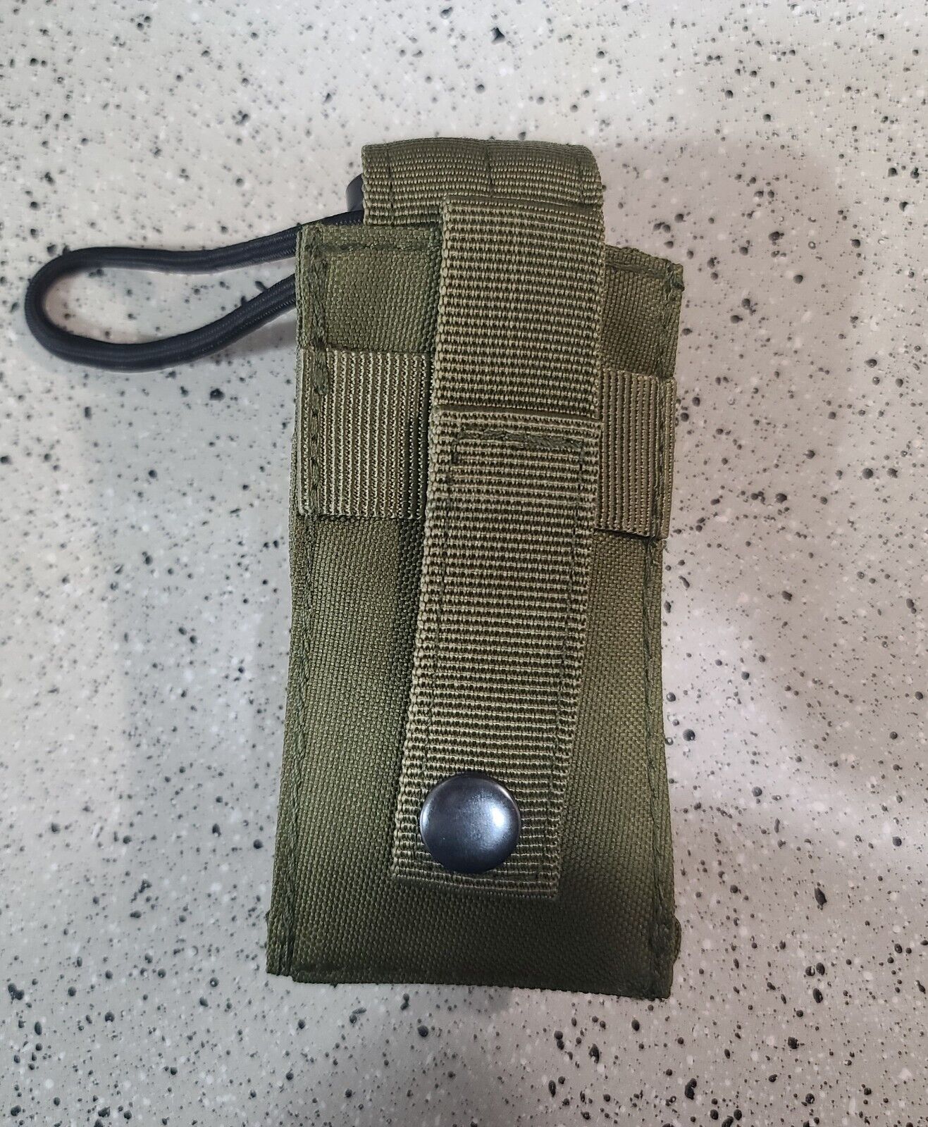 ARMY GREEN MOLLE FLASHLIGHT HOLDER WITH FLASHLIGHT