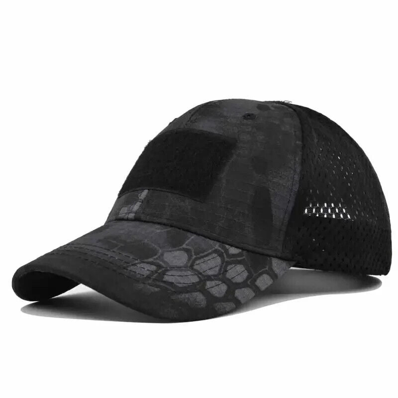 Vented Operator / Contractor Military Hat. Side Mesh Ventilation.