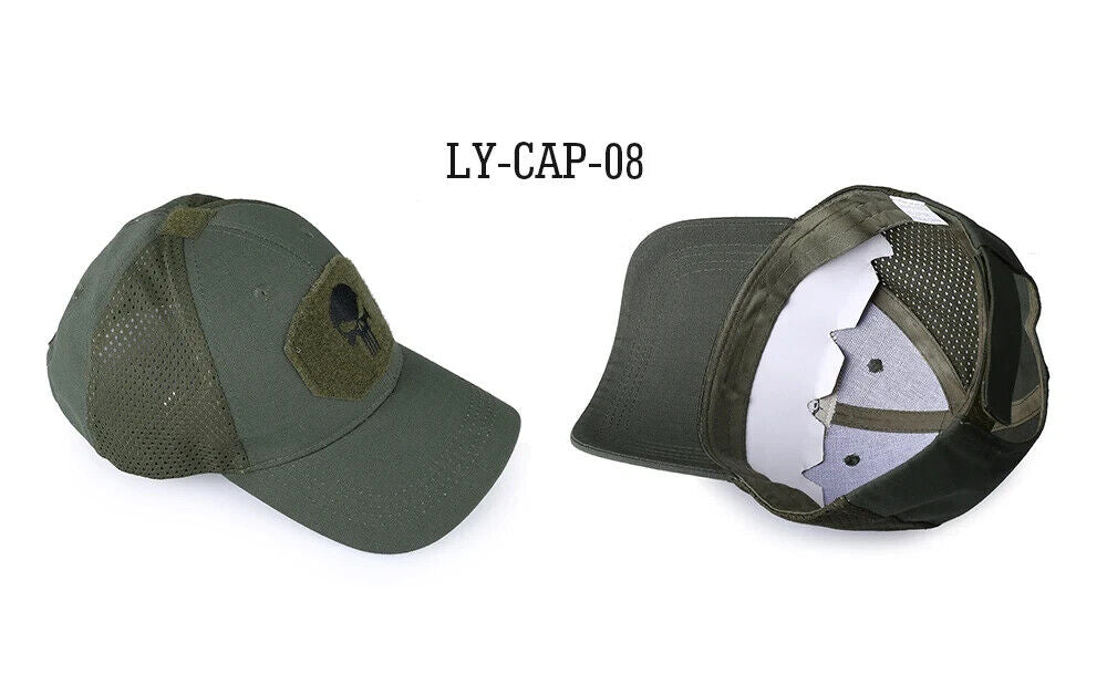 ARMY GREEN PUNISHER OPERATORS VENTED HAT.