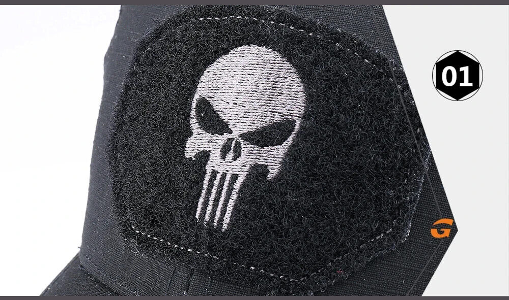 BLACK PUNISHER VENTED OPERATORS HAT.