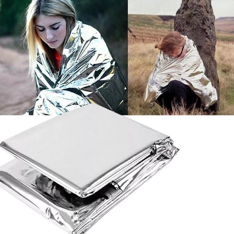 4PC EMERGENCY BLANKETS. MYLAR THERMAL SURVIVAL BLANKET.