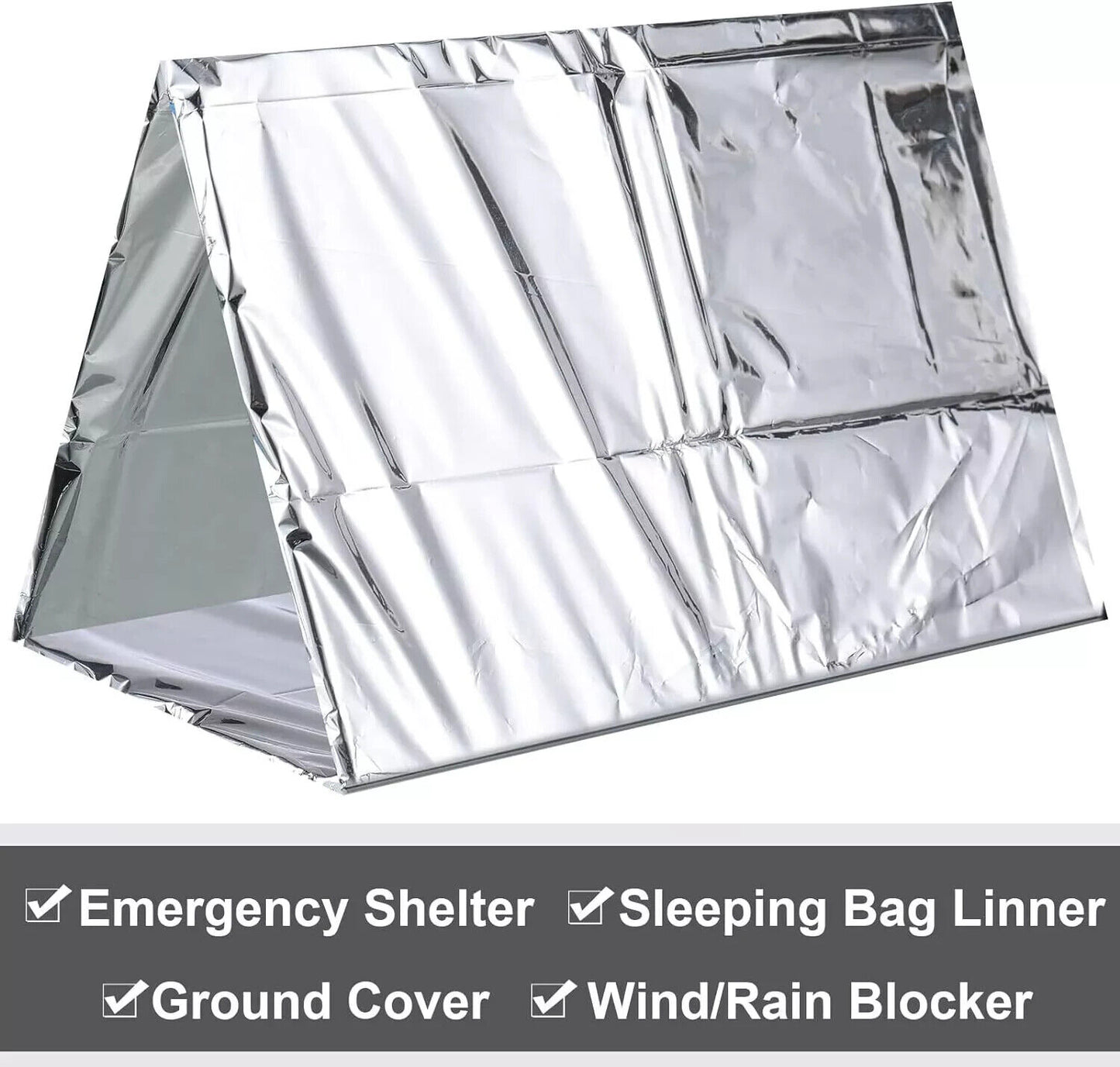 4PC EMERGENCY BLANKETS. MYLAR THERMAL SURVIVAL BLANKET.