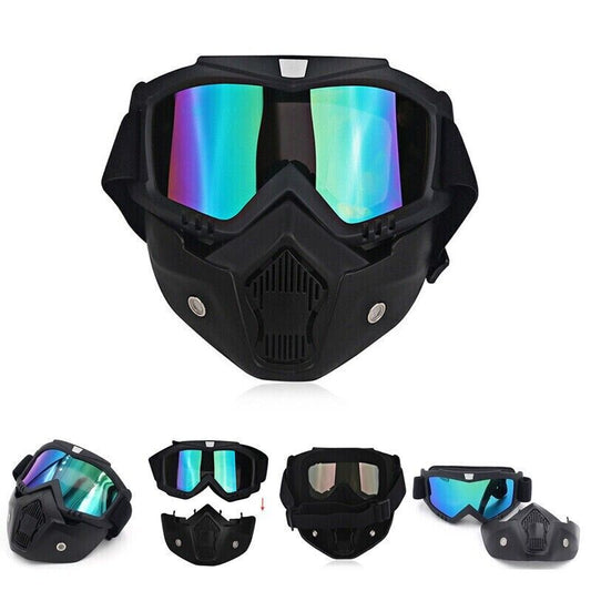 MOTORCYCLE/PAINTBALL/AIRSOFT- DETACHABLE MODULAR FACE MASK.