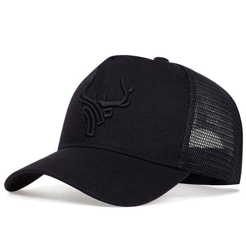 ANTLERS EMBROIDERED TRUCKER MESH HAT.