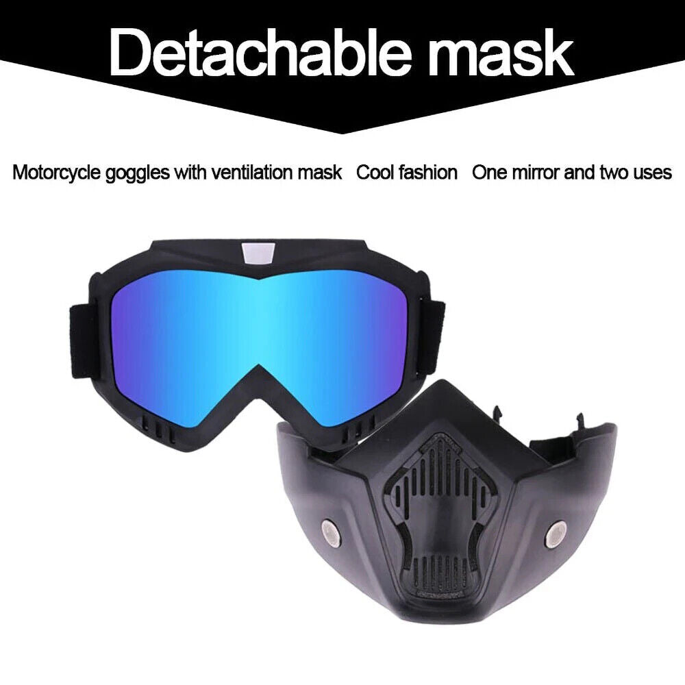 MOTORCYCLE/PAINTBALL/AIRSOFT- DETACHABLE MODULAR FACE MASK.