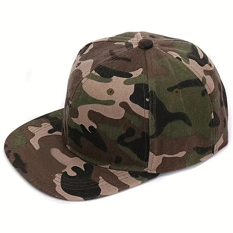 Multicam Camouflage Wide Flat Rim Baseball Cap.