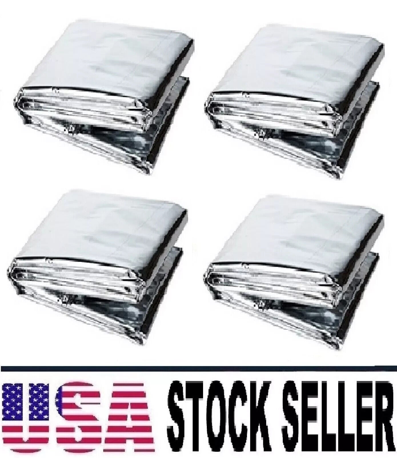 4PC EMERGENCY BLANKETS. MYLAR THERMAL SURVIVAL BLANKET.