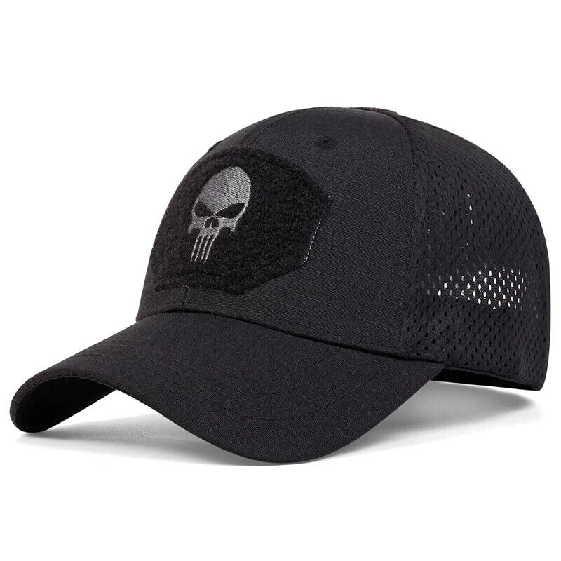 BLACK PUNISHER VENTED OPERATORS HAT.