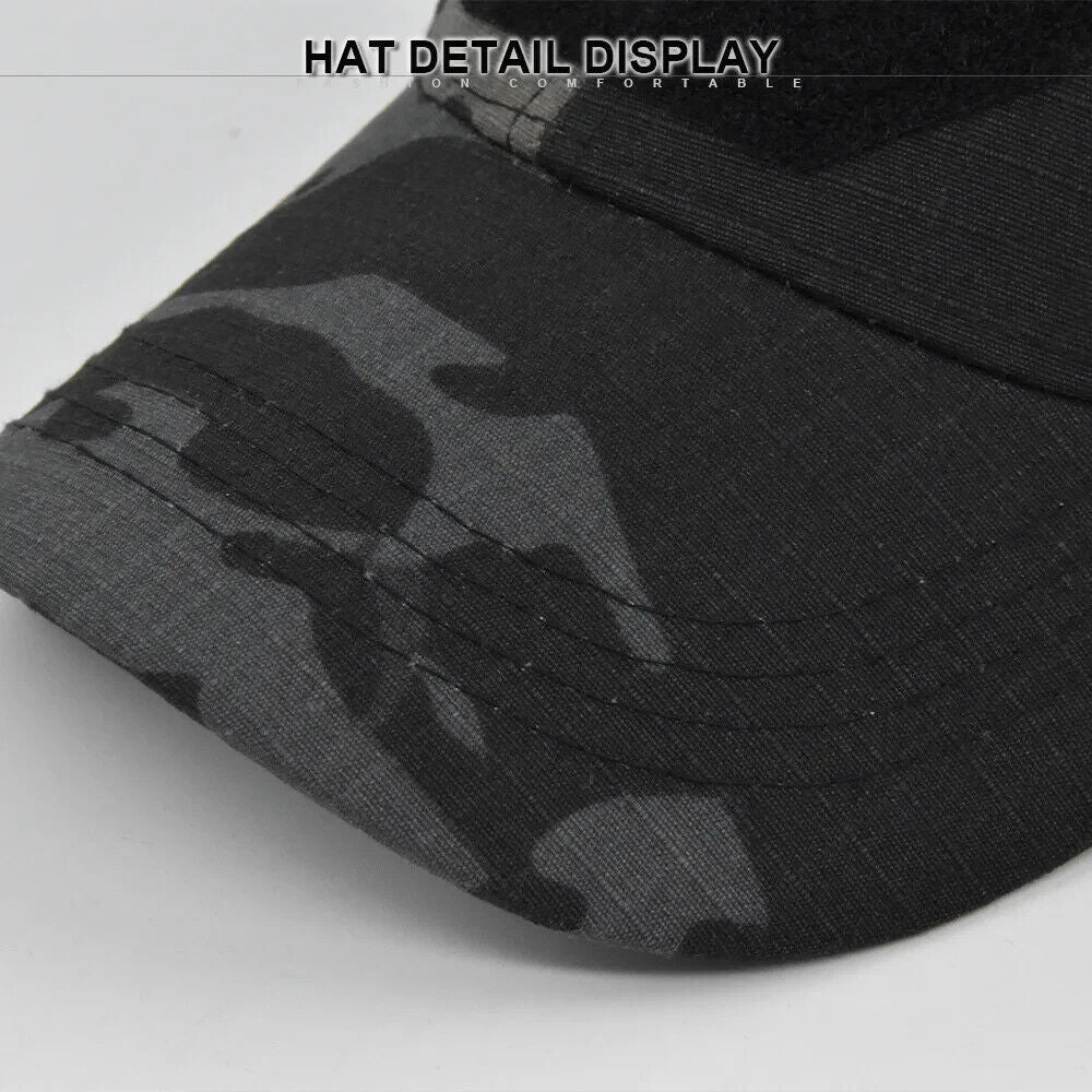 CHAPEAU TACTIQUE D'OPÉRATEURS CAMO PUNISHER NOIR.