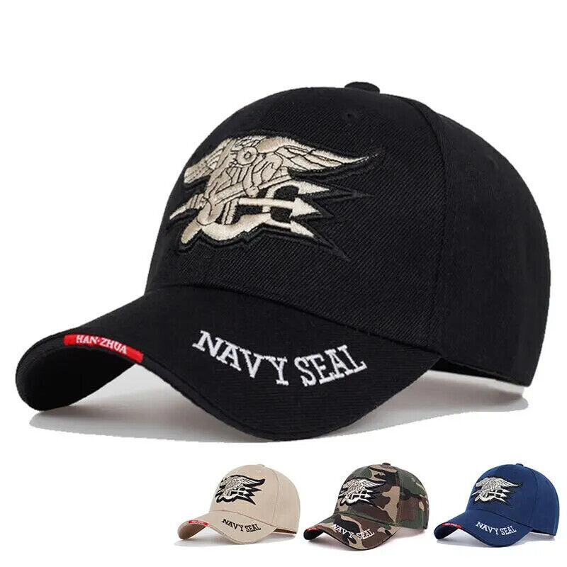 CASQUETTE DE BASEBALL AVEC LOGO US NAVY SEAL. 3 CHOIX DE COULEURS.