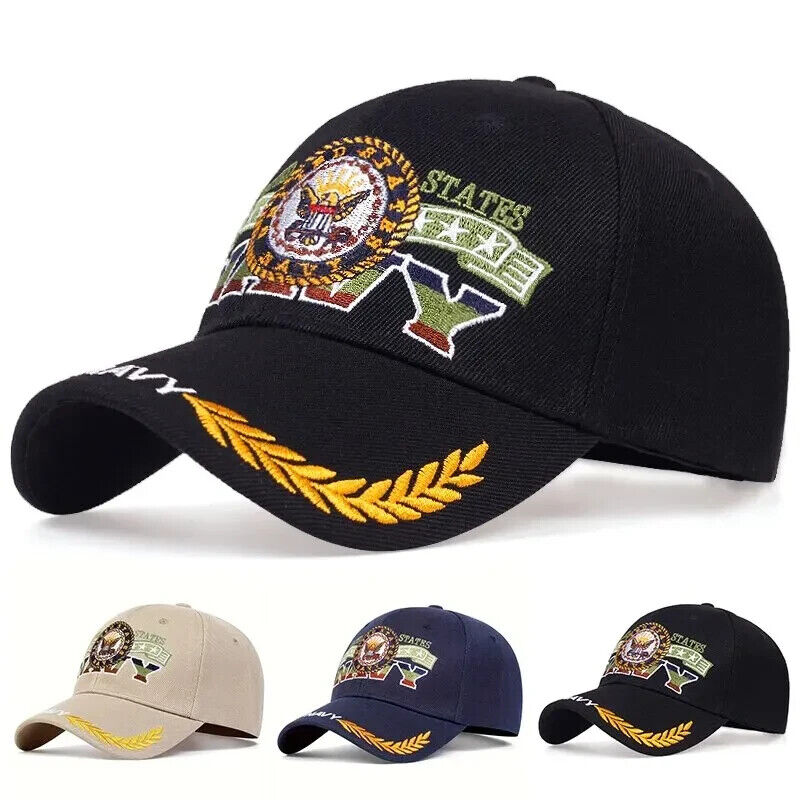 UNITED STATES NAVY EMBLEM HAT. 3 COLOR CHOICES.