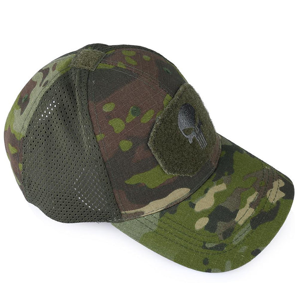 GREEN CAMO PUNISHER OPERATORS HAT.