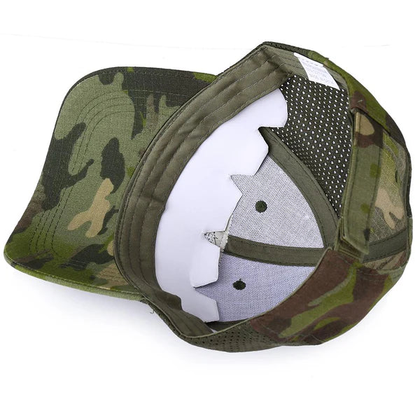 GREEN CAMO PUNISHER OPERATORS HAT.