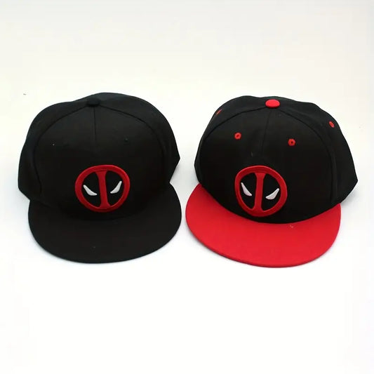 Deadpool Wide Rim Snapback Hats. Choice of 2 Colors