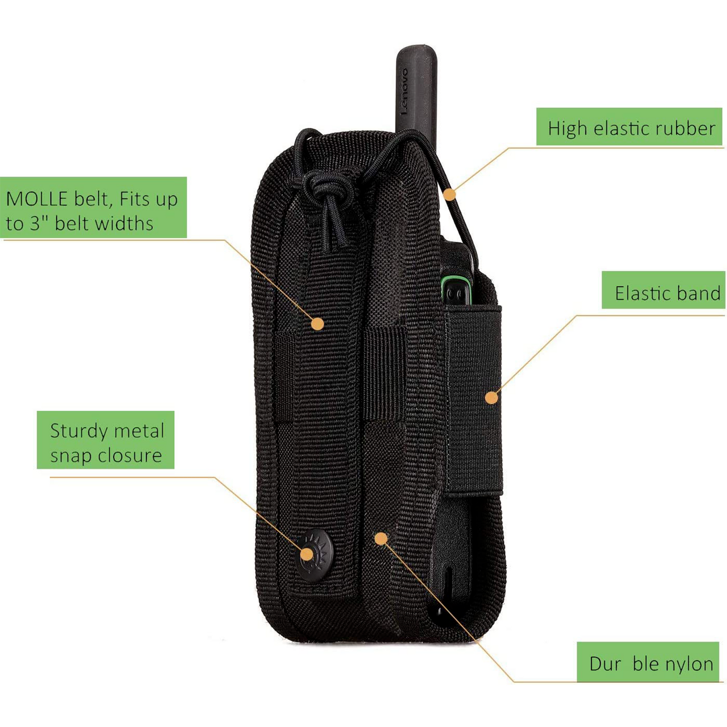 Black Tactical Molle Radio/Cell case.