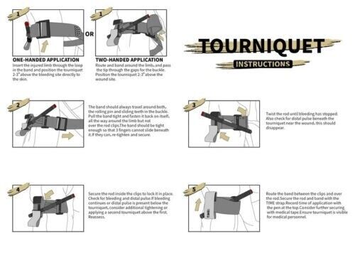 BLACK Tourniquet Pouch, With Trauma Shears and Rapid One Handed Tourniquet.