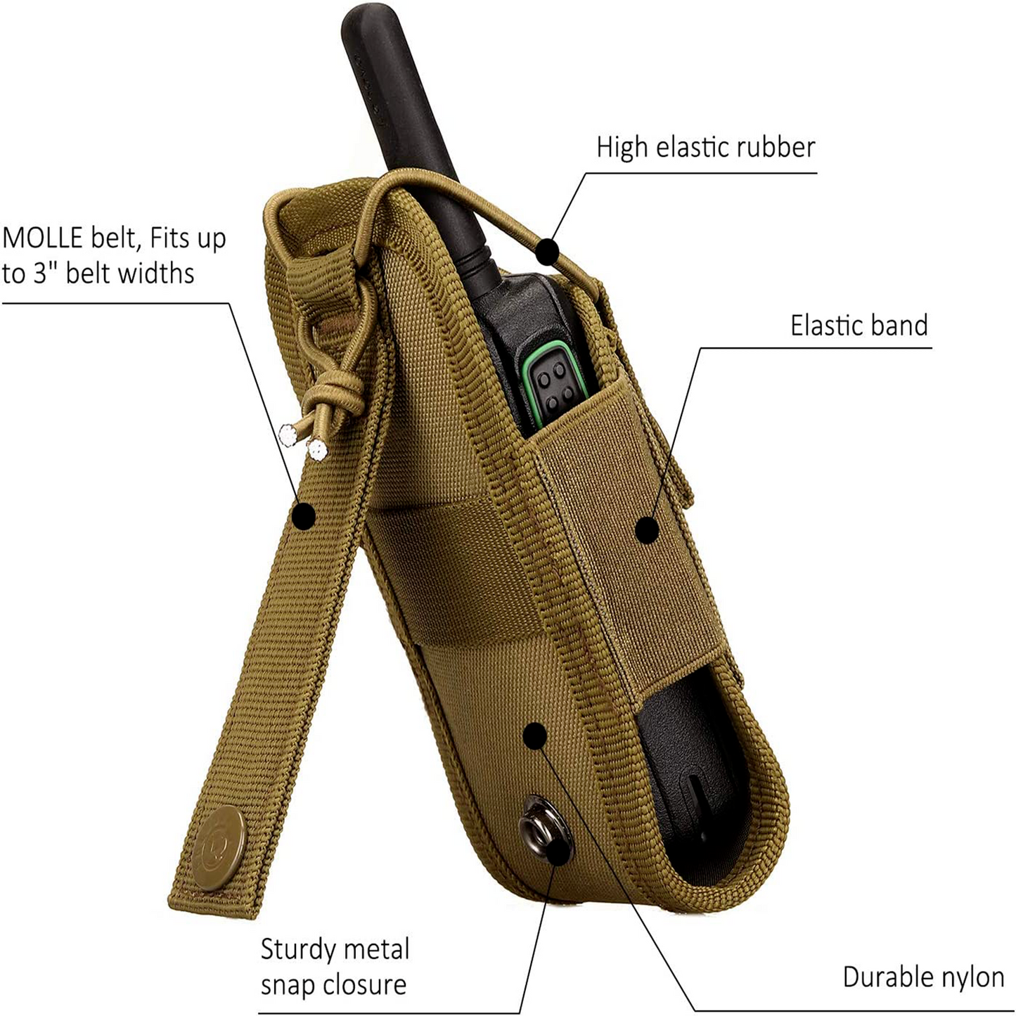 ÉTUI RADIO/TÉLÉPHONE FDE/TAN MOLLE