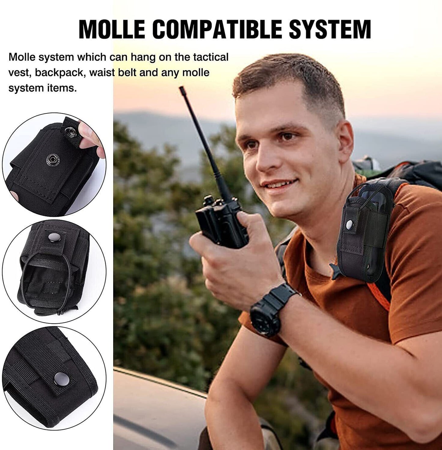 Black Tactical Molle Radio/Cell case.