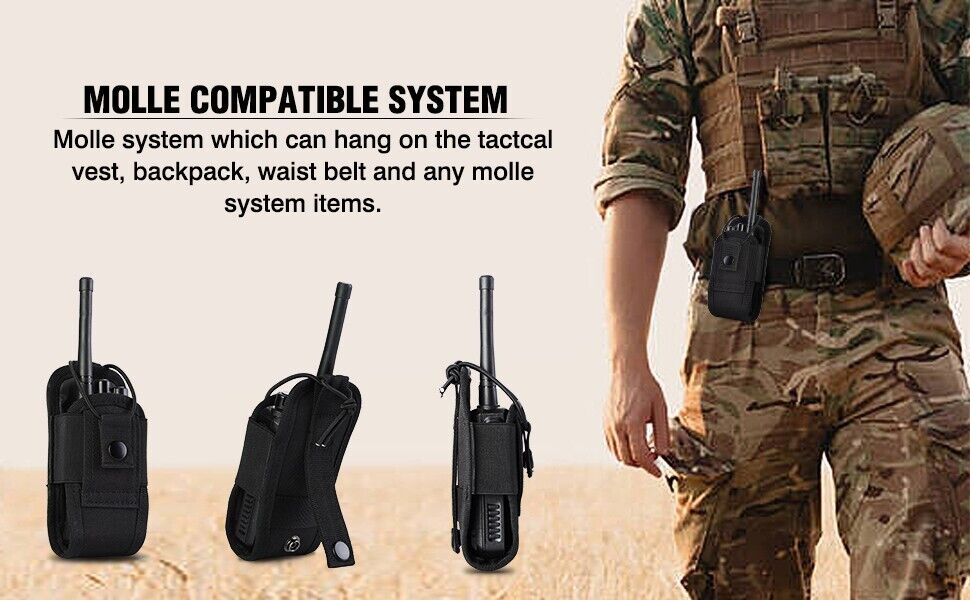 Black Tactical Molle Radio/Cell case.