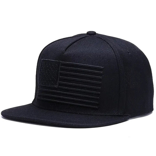 WIDE RIM BLACK AMERICAN MESH TRUCKER STYLE HAT